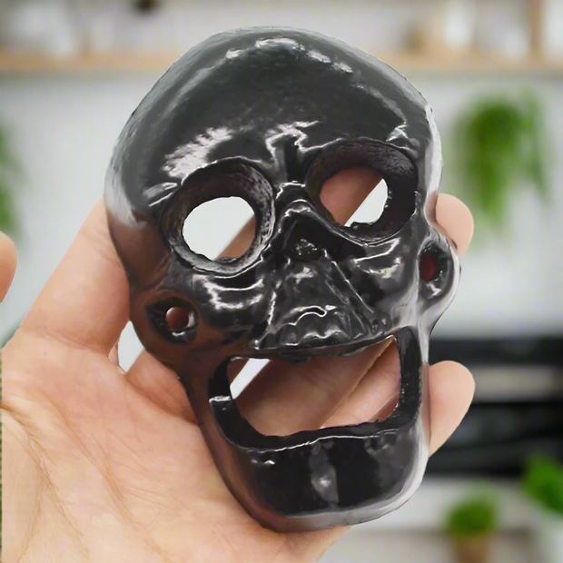 Black Skull Wall-Mounted Cast Iron Bottle Opener