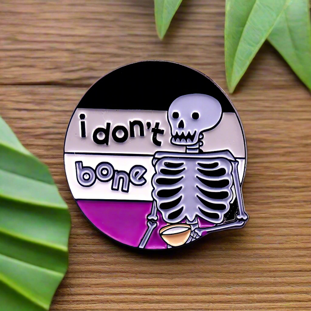 "I Don't Bone" Asexual Pride Enamel Lapel Pin