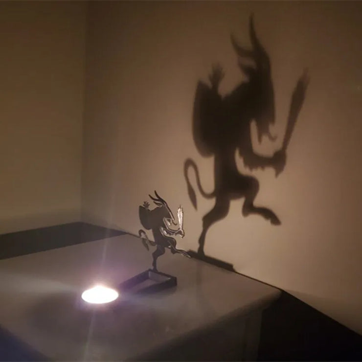 Projecteur d'ombre Krampus rampant Terrors aux bougies chauffe-plat