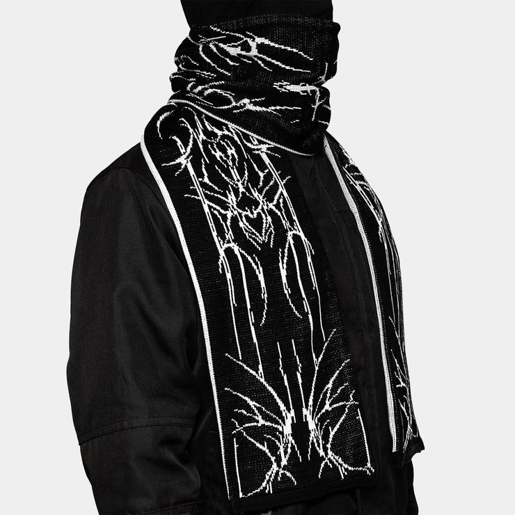 Écharpe d'hiver en tricot gothique Forsaken Forest