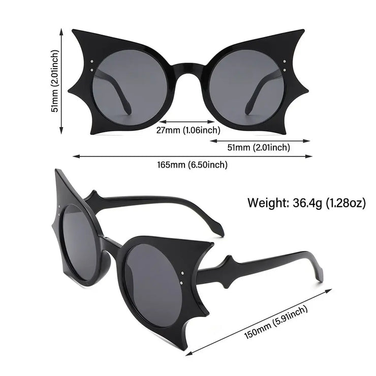 Retro Goth Bat-Shaped Sunglasses