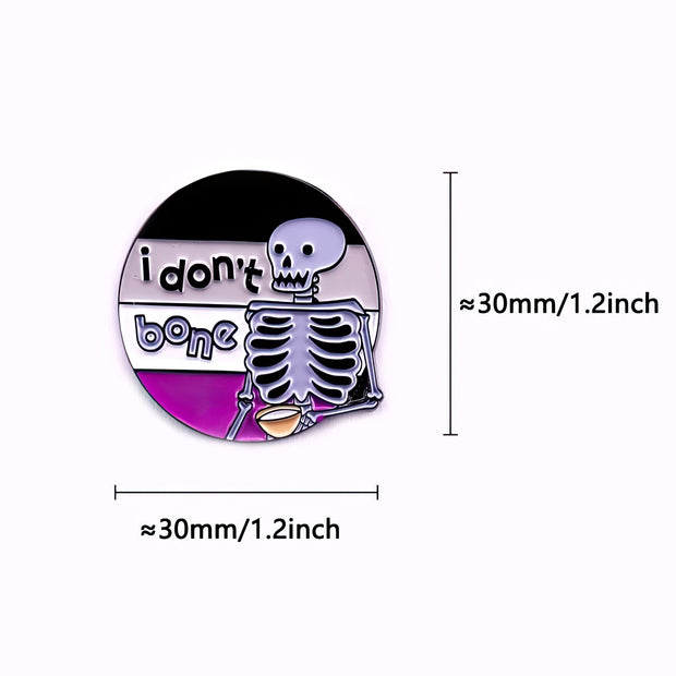 "I Don't Bone" Asexual Pride Enamel Lapel Pin