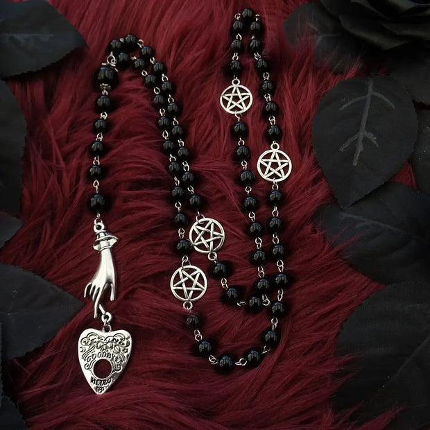 Black Magic Occult Rosary Necklace