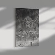 "Satan in the Frozen Lake" by Jean-Édouard Dargent Rectangle Canvas Wrap