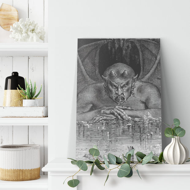 "Satan in the Frozen Lake" by Jean-Édouard Dargent Rectangle Canvas Wrap