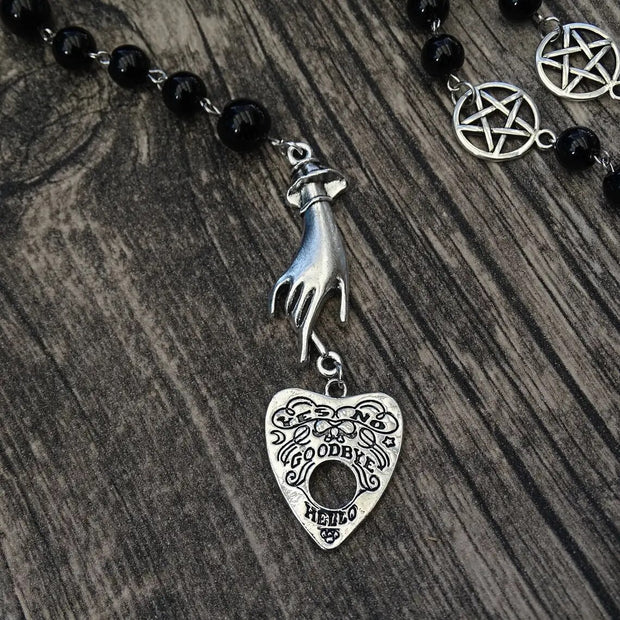 Black Magic Occult Rosary Necklace