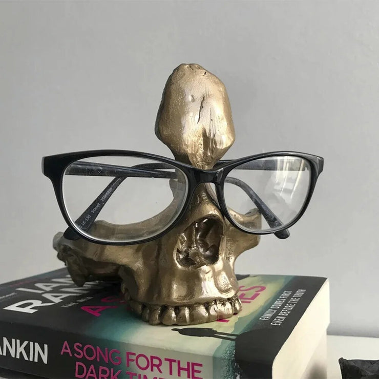 Soporte para gafas con calavera