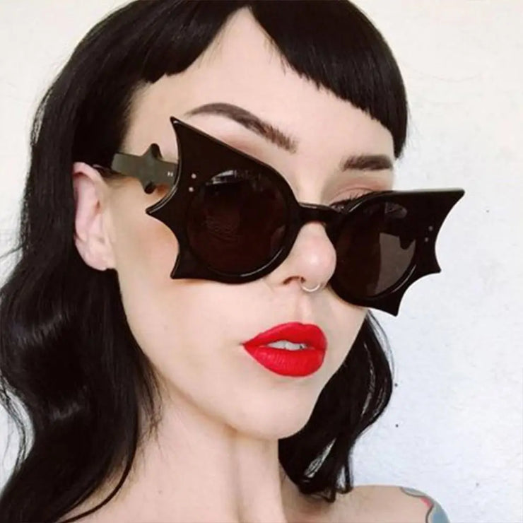 goth goggles Retro Goth Bat-Shaped Sunglasses w/ Case – Bleak Boutique