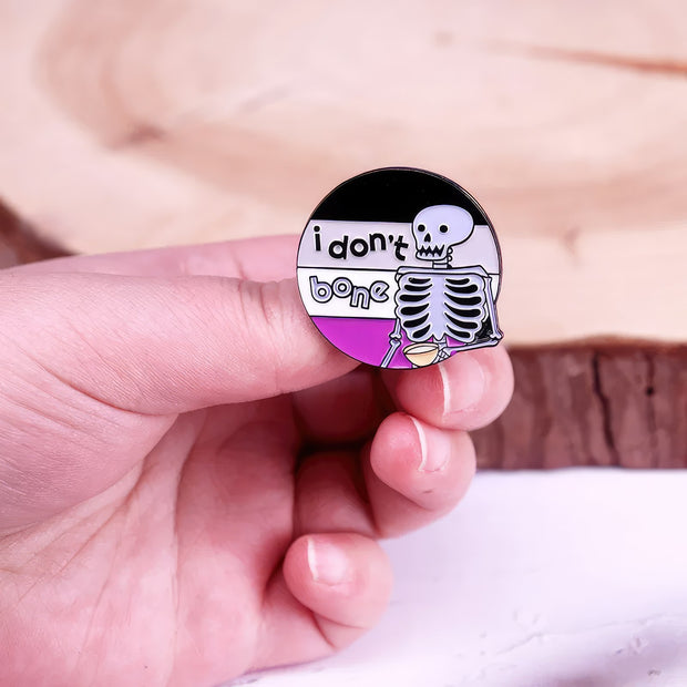 "I Don't Bone" Asexual Pride Enamel Lapel Pin