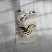 "Scops Owl in Flight" by Ohara Koson Matte Poster