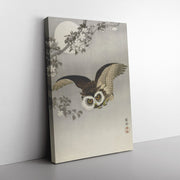 "Scops Owl in Flight" by Ohara Koson Rectangle Canvas Wrap