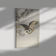 "Scops Owl in Flight" by Ohara Koson Rectangle Canvas Wrap