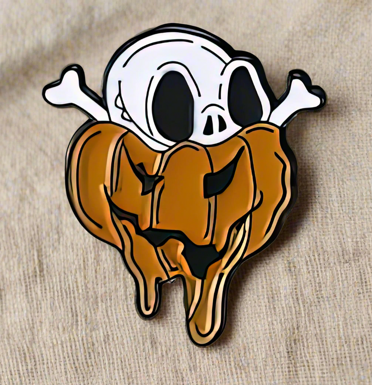 Melting Skull Enamel Lapel Pin