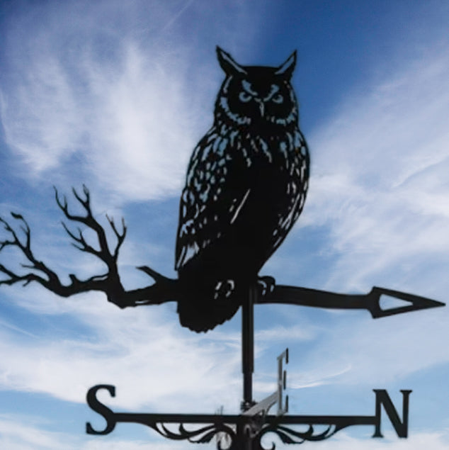 Black Cast Iron Weathervane - Owl