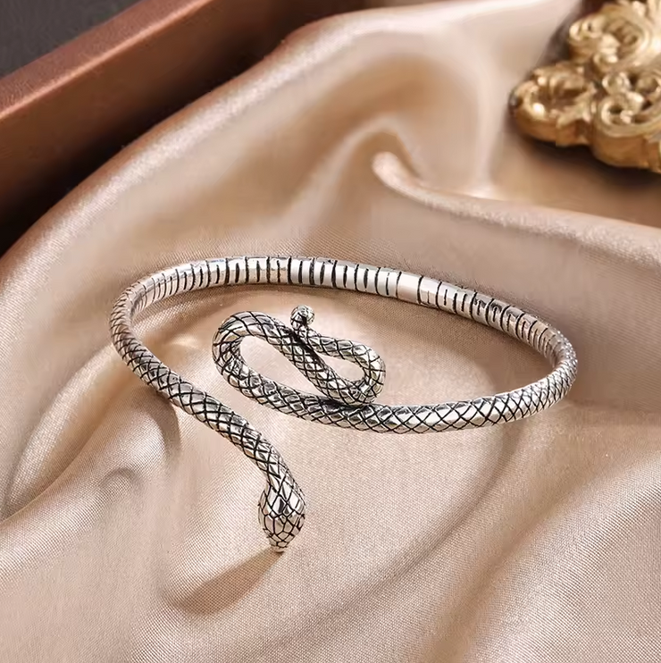 The Serpentine Offering 925 Sterling Silver Snake Bracelet