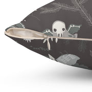 "Skeleton Birds" Throw Pillow