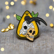 Goat Skull Planchette Enamel Lapel Pin