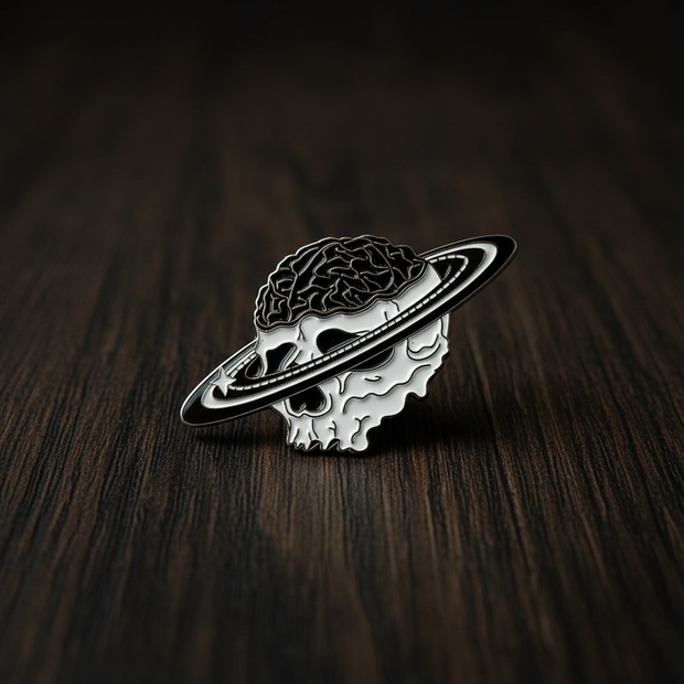 Skull Planet Enamel Lapel Pin