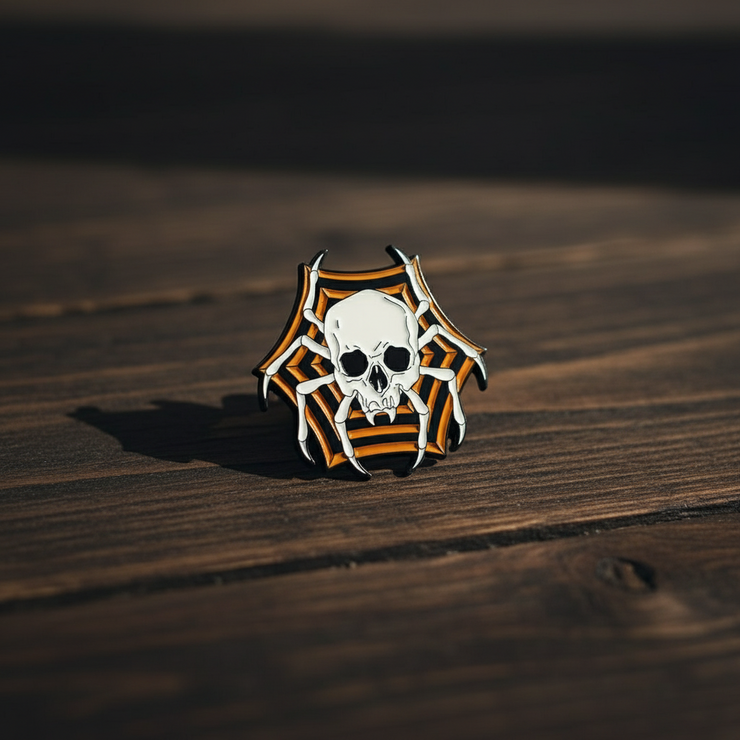 Skull Spider Enamel Lapel Pin