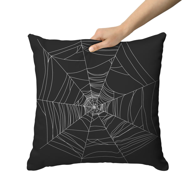 "Web of Shadows" Spiderweb Throw Pillow