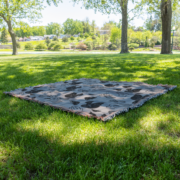 Spooky Spells, Bats, and Mushrooms 100% Cotton Woven Throw Blanket