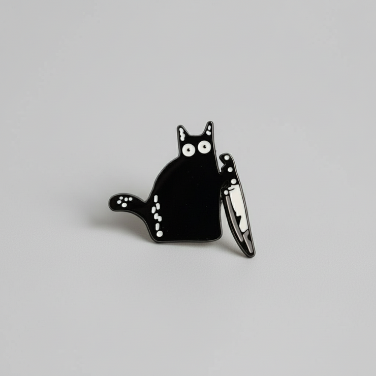 Stabby Cat Enamel Lapel Pin