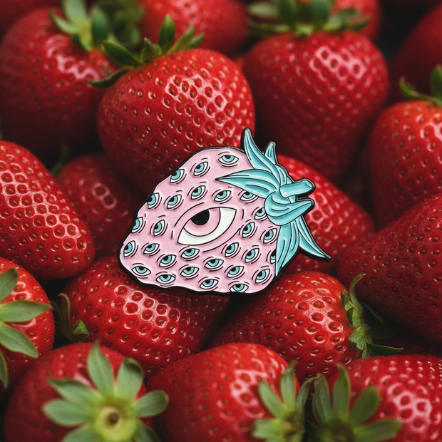 Strawberry Surveillance Enamel Lapel Pin