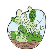 Succulent Plant Bowl Enamel Lapel Pin