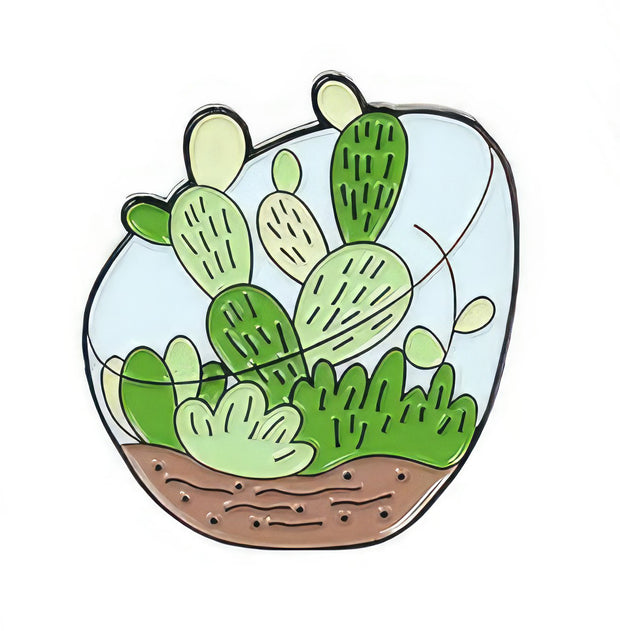 Succulent Plant Bowl Enamel Lapel Pin