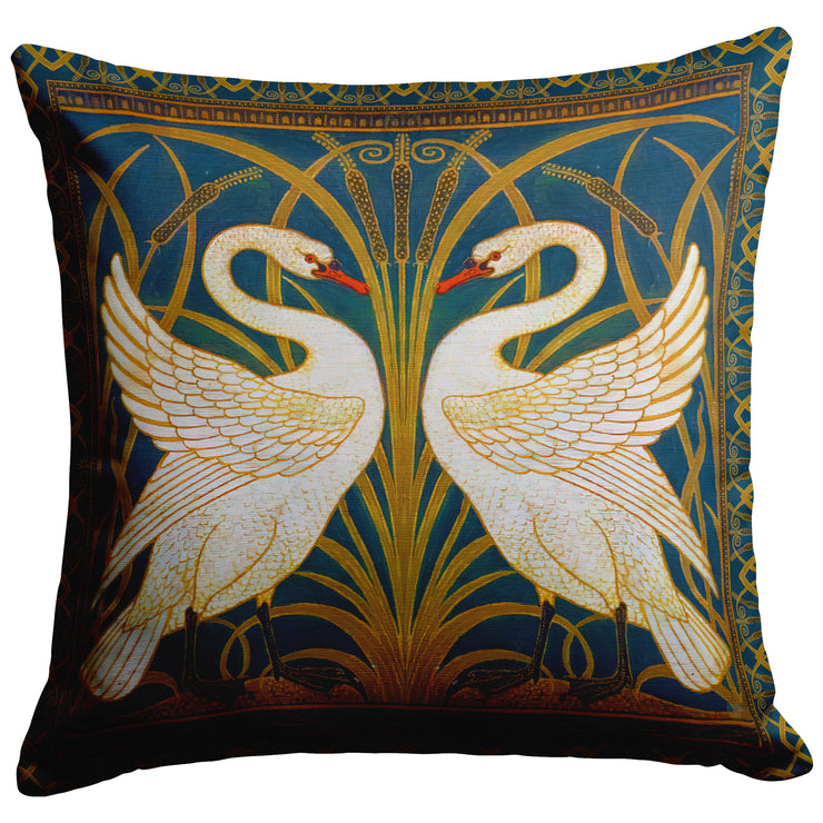 "Swan, Rush and Iris" Throw Pillow