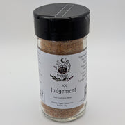 Jar of Tarot Card Spice Blend "Judgement" by Dahlia's Enchanted Kitchen on a white background