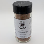 A jar of Tarot Card Spice Blend "Temperance" by Dahlia's Enchanted Kitchen on a white background