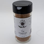 Spice blend jar labeled 'The Magician' on a white background