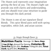 Tarot Card Spice Blend "The Moon" by Dahlia's Enchanted Kitchen jar label