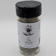 Tarot Card Spice Blend "The World" by Dahlia's Enchanted Kitchen on a white background