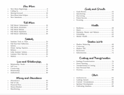 Table of contents for the book "Tarot Spreads for All Occasions" with black text on a white background