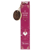 Pink packaging of incense sticks with decorative elements on a white background