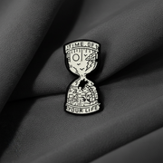 "Time Of Your Life" Hourglass Enamel Lapel Pin
