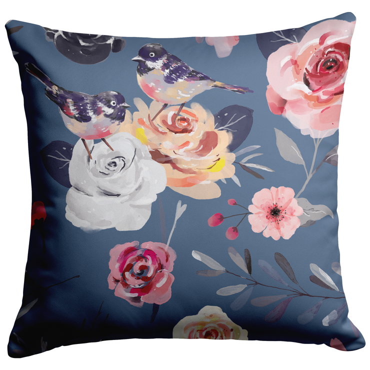 "Watercolor Birds" Throw Pillow