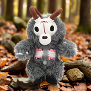 Wendigo Folk Horror Cryptid Plush Toy - Creepy and Cuddly 14-Inch Tall Legendary Monster - Features Horns, Visible Ribs, and Removable Guts - Perfect for Fans of Horror, Cryptids, Folklore, and Legends