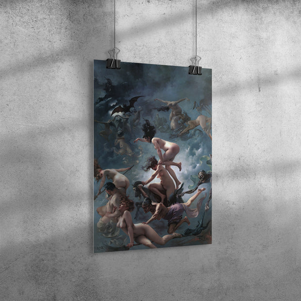 "Witches Going to their Sabbath" by Luis Ricardo Falero Matte Poster