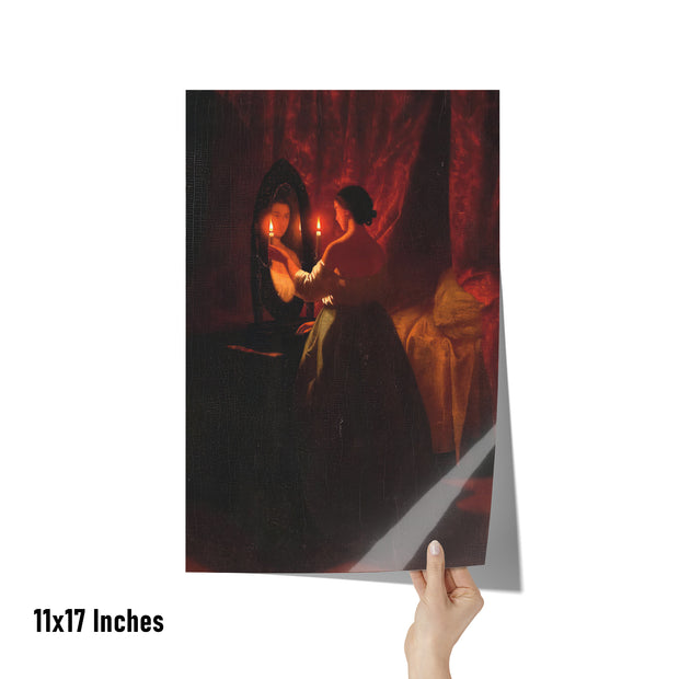 "Woman at a Mirror" by Johann Mongels Culverhouse Matte Poster