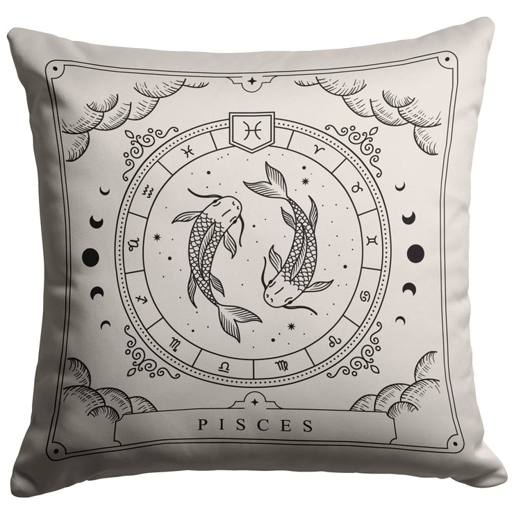 "Zodiac Series - Pisces" Reversible Throw Pillow