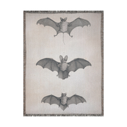 Bats of Egypt Woven Throw Blanket [Chauve-Souris D'Egypte] featuring the first plate from Histoire Naturelle volumes, showcasing Egyptian campaign discoveries by French scholars. This beautifully crafted blanket is perfect for any setting—use it as a stunning wall decoration, a cozy throw for your sofa, or even a unique picnic spread.