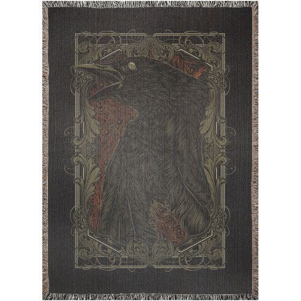 Death of a Crow Woven Throw Blanket