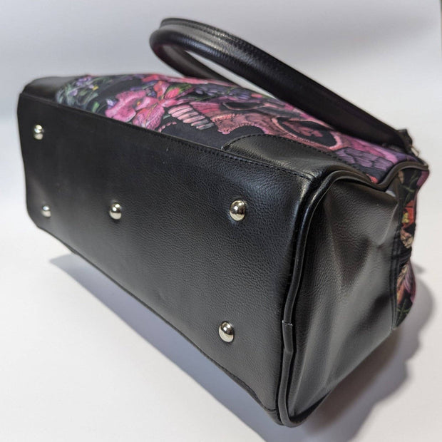 Skulls and Flowers Bowler Purse