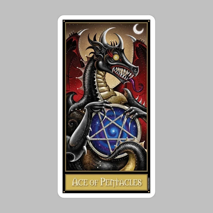 Deviant Moon Tarot Deck by Patrick Valenza showcasing unique gothic-themed tarot cards with moon-faced characters inspired by childhood dreams.  