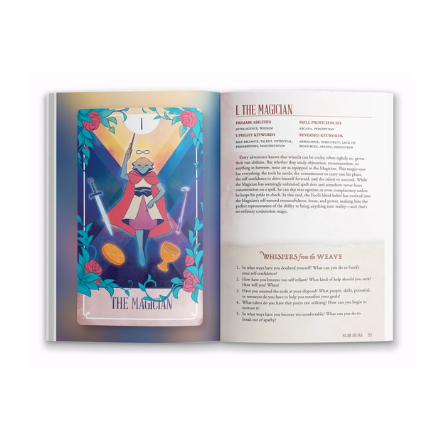 Fablemaker's Animated Tarot Deck with bright, colorful artwork using lenticular technology for dynamic 8-frame looping animation. 78-card tarot deck and 280-page hardcover guidebook. Interactive and engaging tarot reading experience.