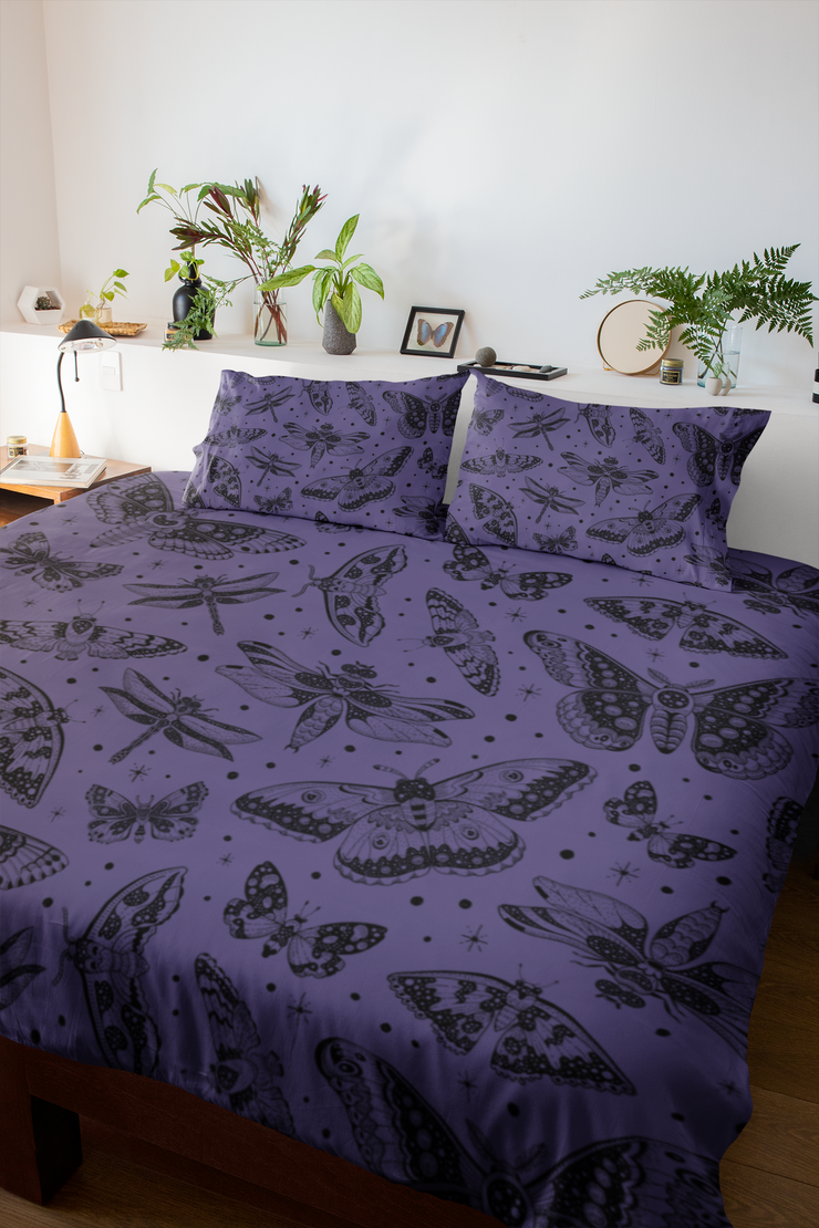 "Moth Kingdom" Microfiber Duvet Cover