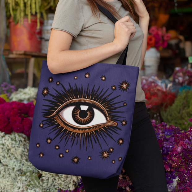 "All Seeing Eye" (Violet) Heavy-Duty Canvas Tote Bag